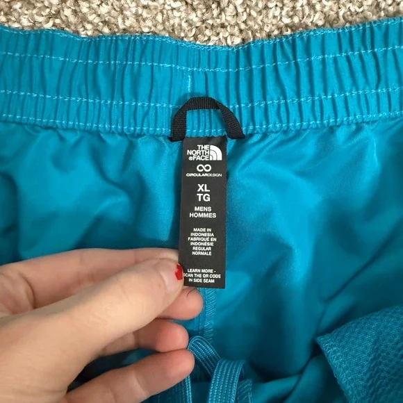 The North Face Mens XL Blue FlashDry Swim Trunks Shorts Elastic Waist - Picture 3 of 4